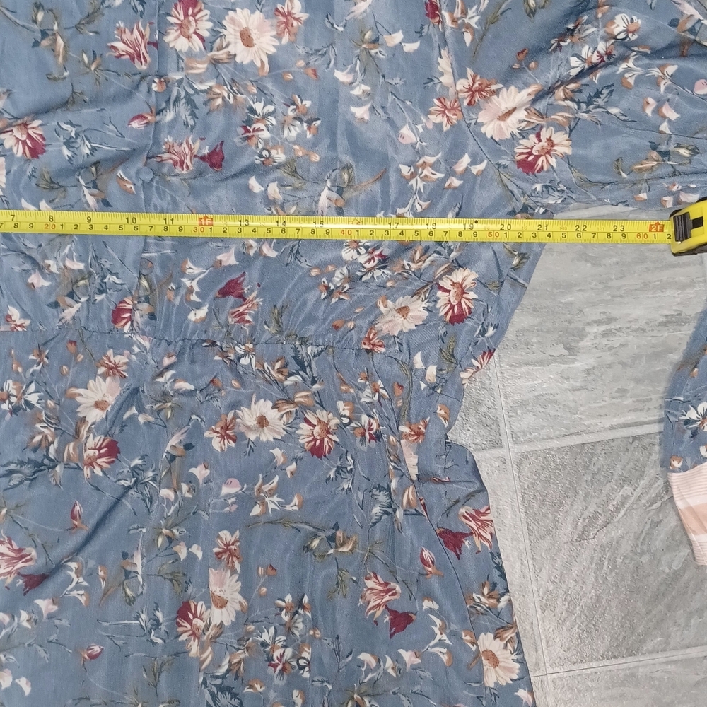 MIKAROSE SIZE XL Floral Blue Maxi Dress - Picture 15 of 16
